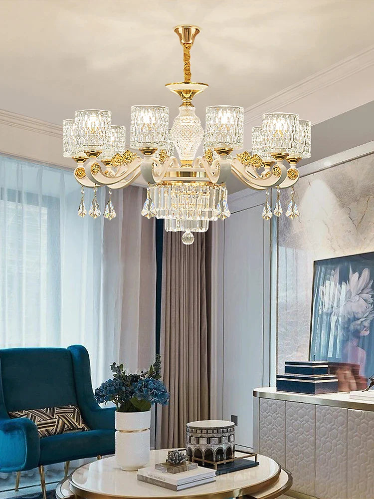 Afralia™ Elegant Crystal Chandelier LED Lights for Luxury Home Decor