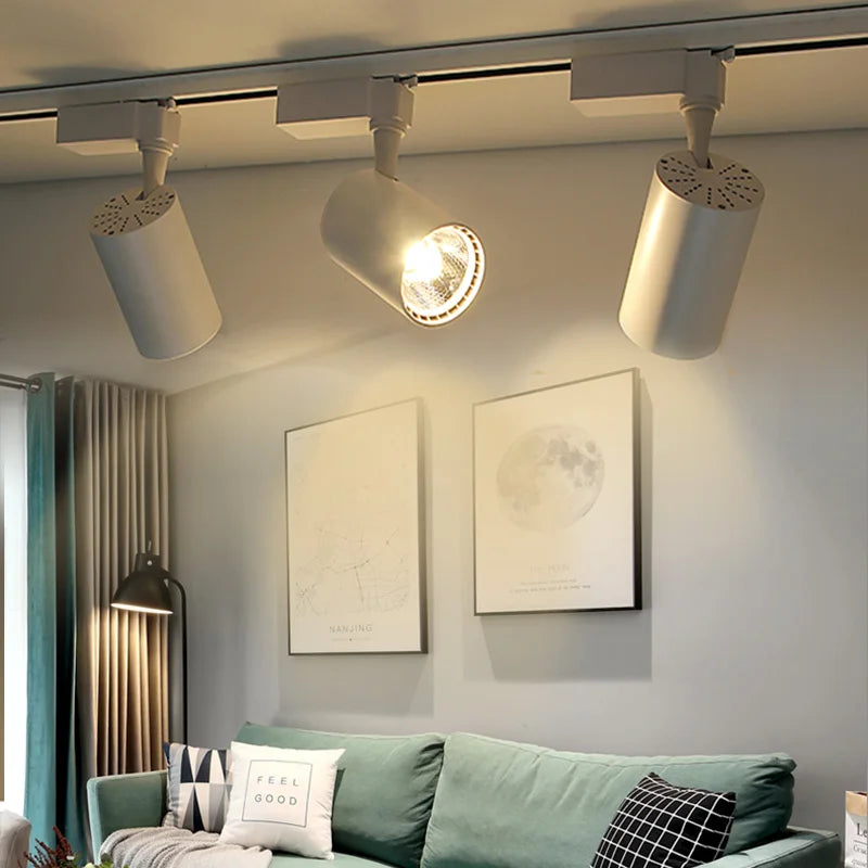 Track Light LED Fixture Ceiling Railway Lights by Afralia™ - Full Set Rail Track Lighting for Home Decor