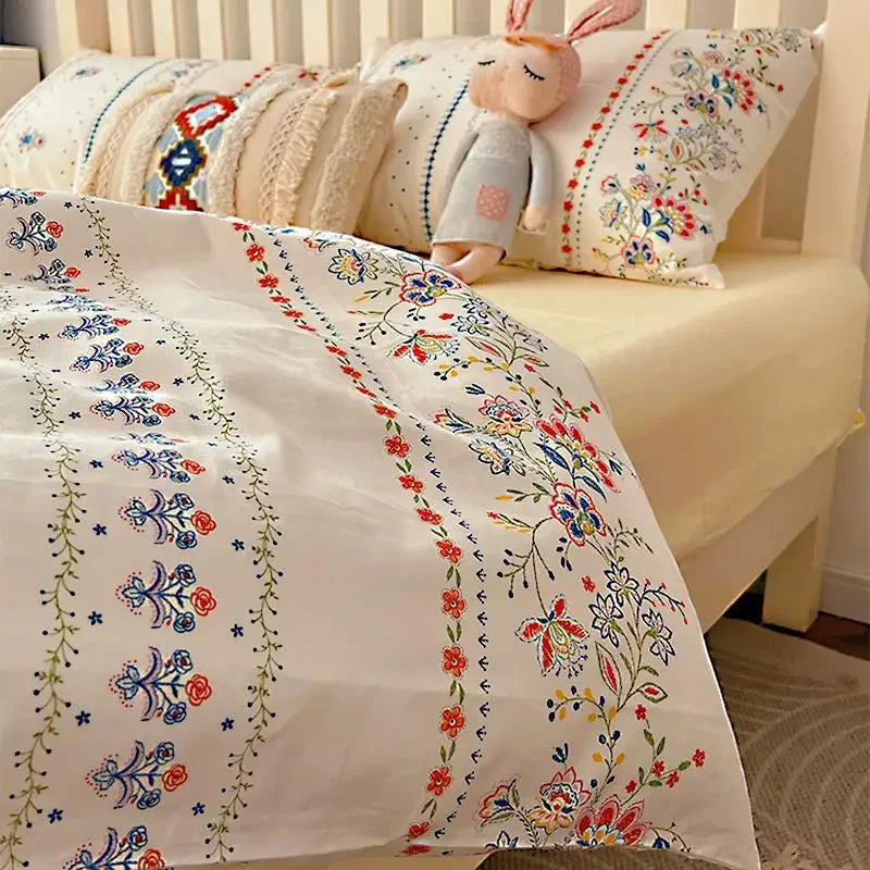 Afralia™ Boho Cotton Printed Bedding Set | Super Soft Bed Sets for Single Double Size