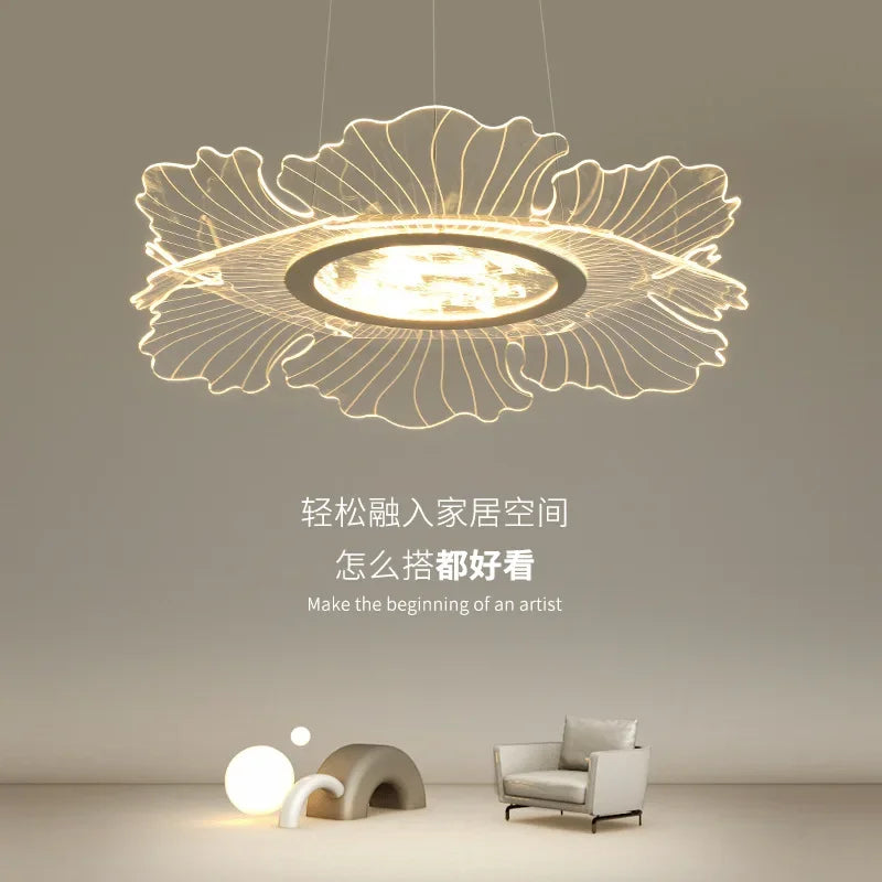 Afralia™ Modern LED Acrylic Iron Flower Pendant Lights for Stylish Restaurant & Living Room
