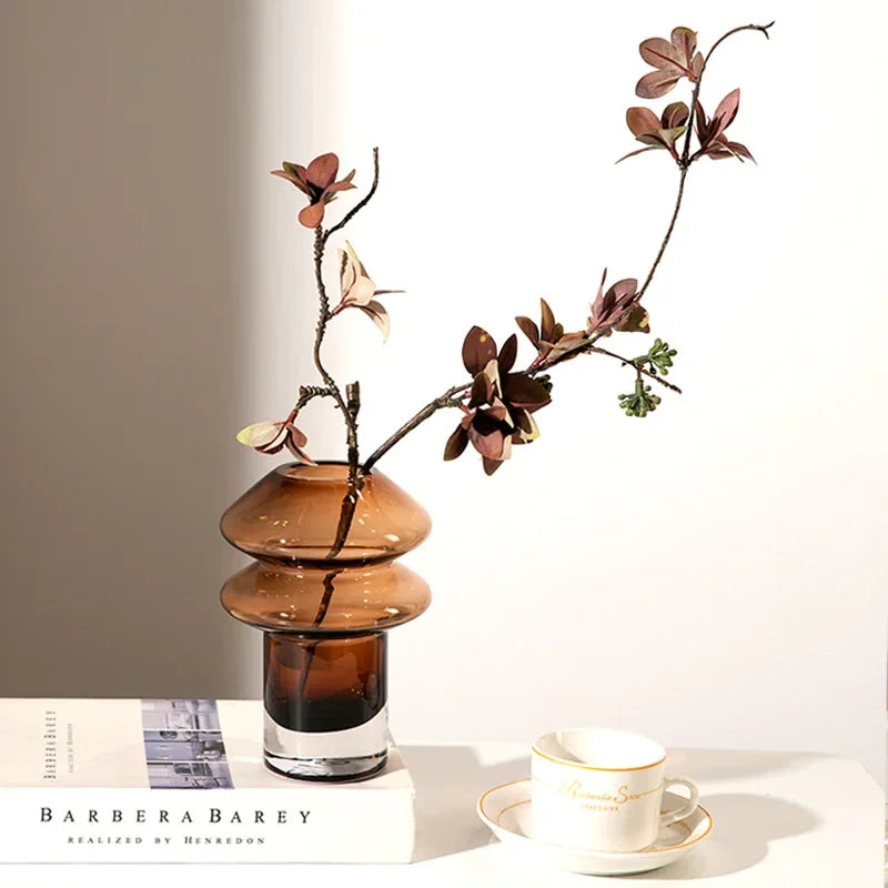 Afralia™ Mushroom Shape Glass Vase for Home Decor and Floral Arrangements