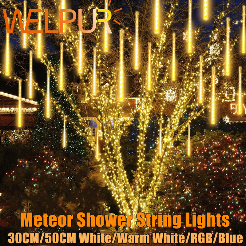 Afralia™ Meteor Shower Rain LED String Lights - Outdoor Christmas Tree Decorations