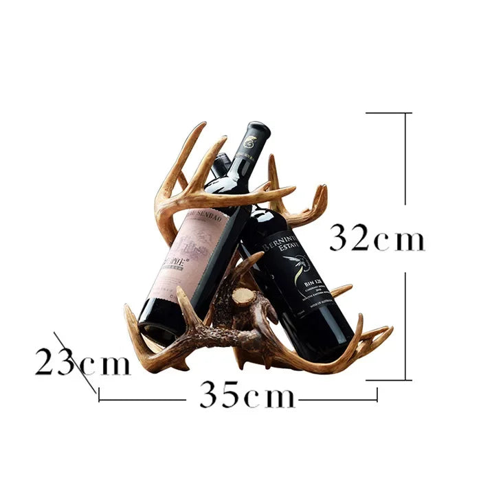 Afralia™ Buckhorn Wine Holder - Decorative Resin Antlers Bottle Rack