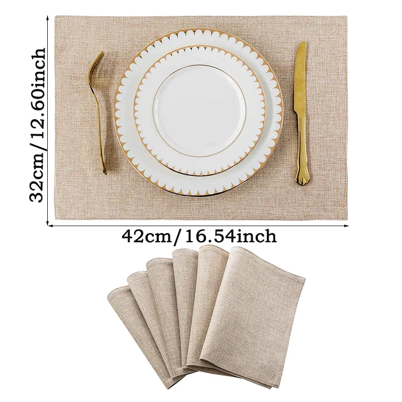 French Bulldog Pattern Placemat Set by Afralia™ - Linen Coasters & Table Mats