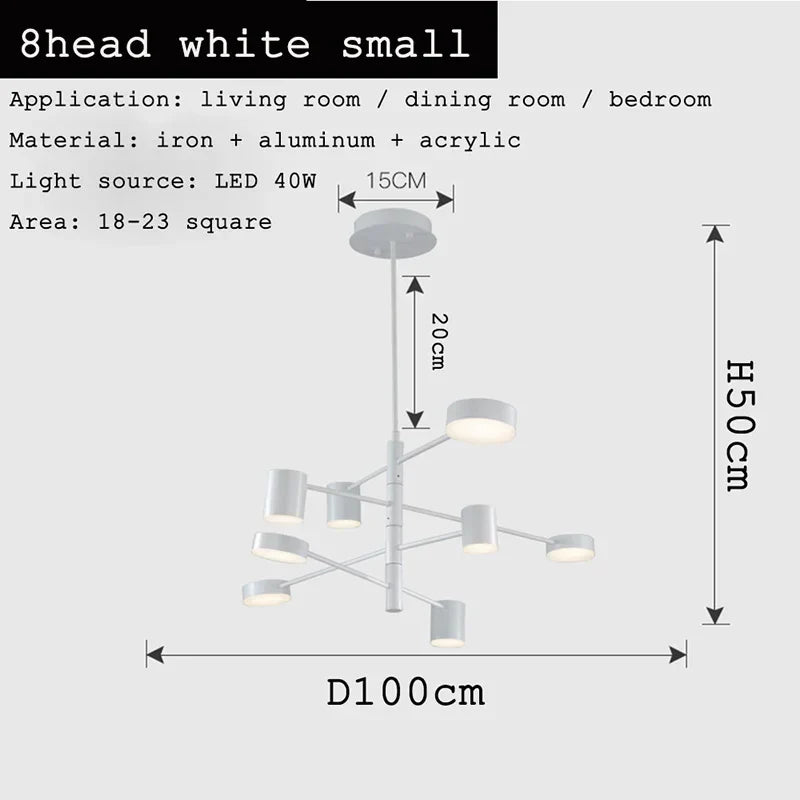 Afralia™ Modern Nordic Black Gold White LED Chandelier for Livingroom Bedroom