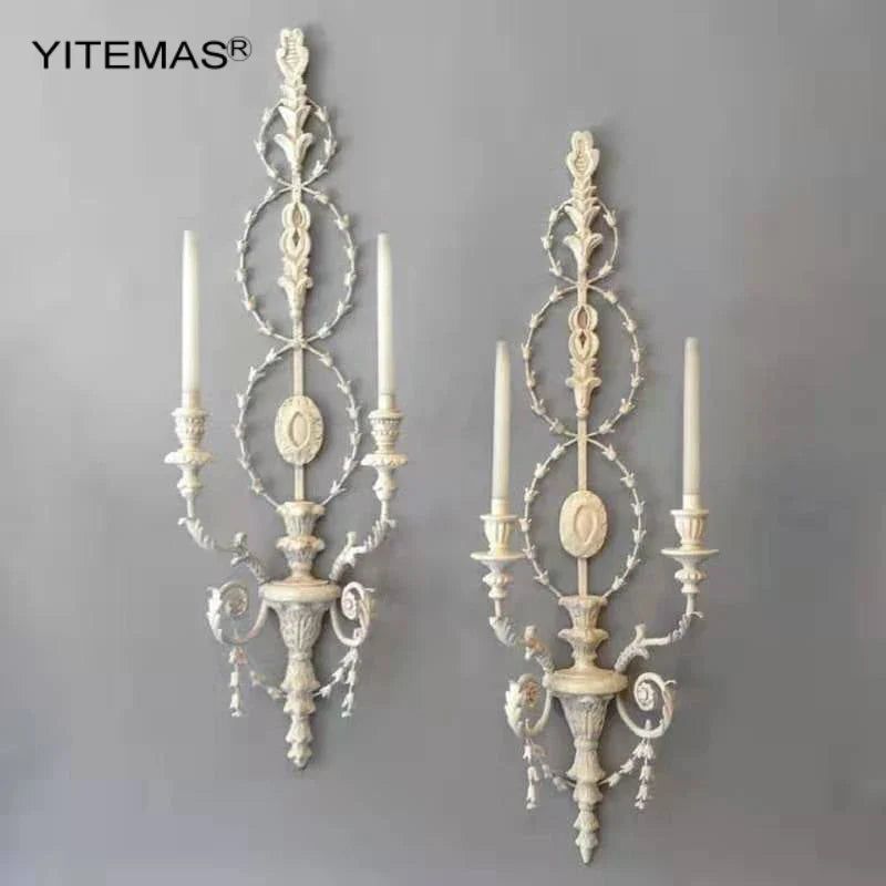 Afralia™ Vintage French White Wall Sconce for Living Room Bedroom Foyer Lighting