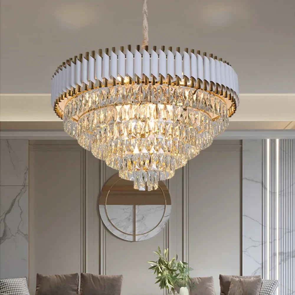 Afralia™ Black Crystal Chandelier: Modern Luxury LED Lighting for Living Room, Bedroom