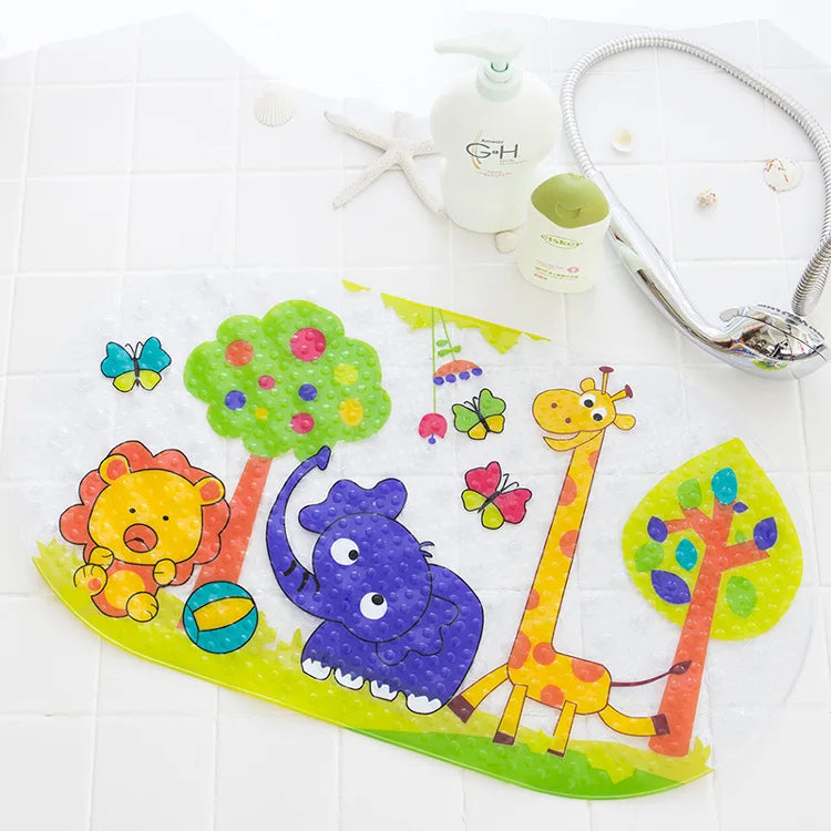 Afralia™ Cartoon Non-Slip Bathroom Mat with Suction Cup for Child Bathtub Eco-Friendly