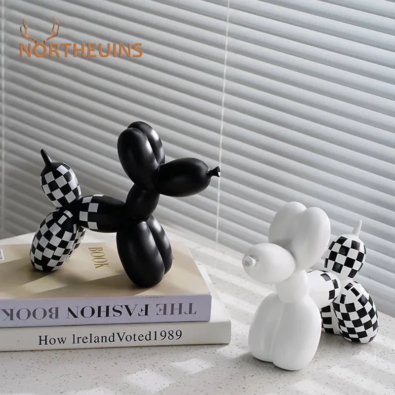 Afralia™ Nordic Resin Balloon Dog Figurine Home Office Decor Ornament Handicraft