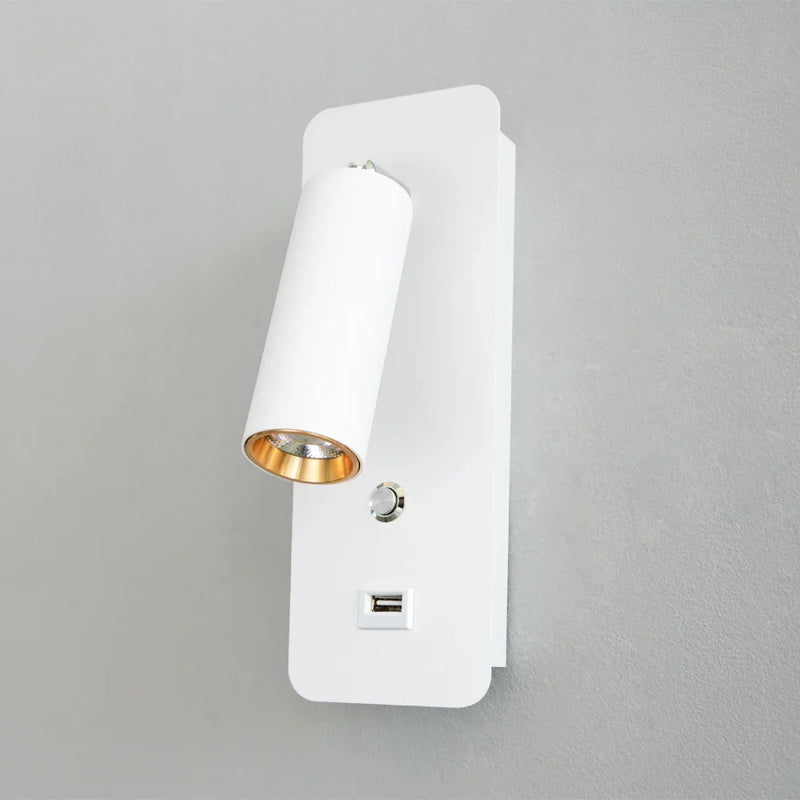 Afralia™ LED Wall Lights with Switch and USB Interface in White or Black, Modern Sconce