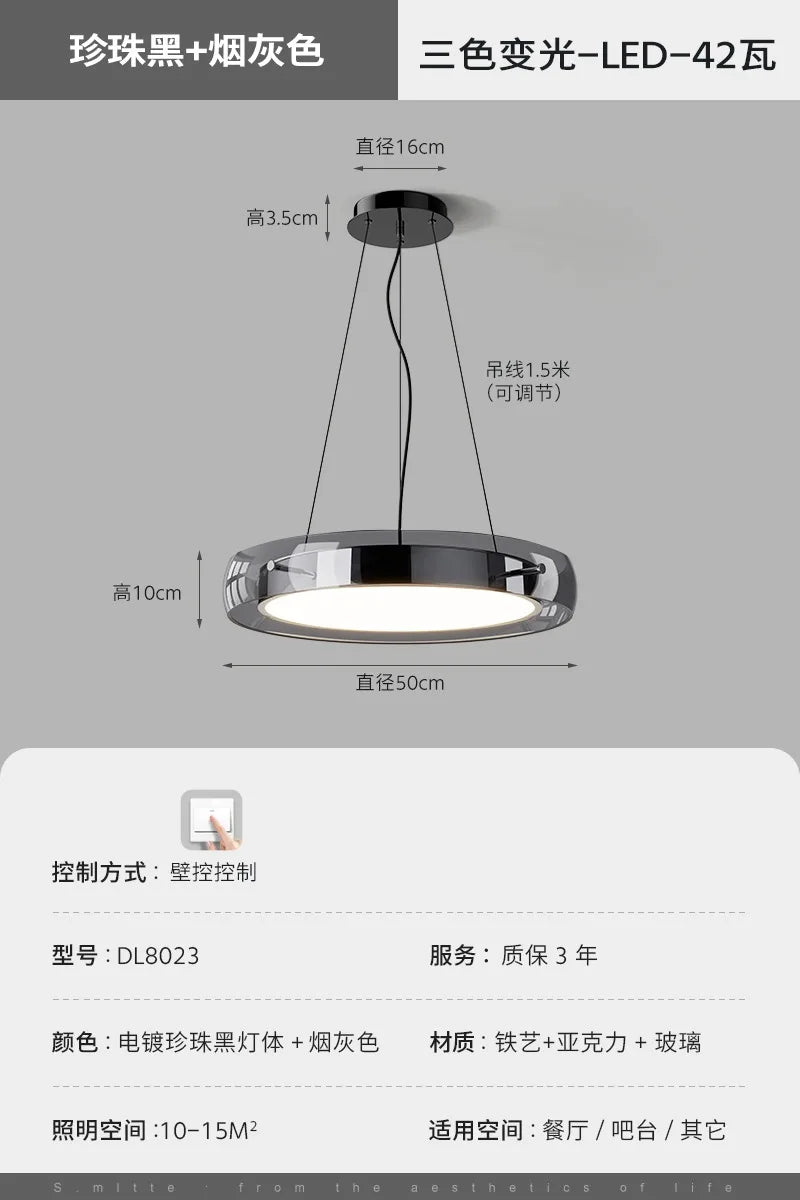 Afralia™ Minimalist Glass Pendant Light LED for Bedroom Living Room Cafe