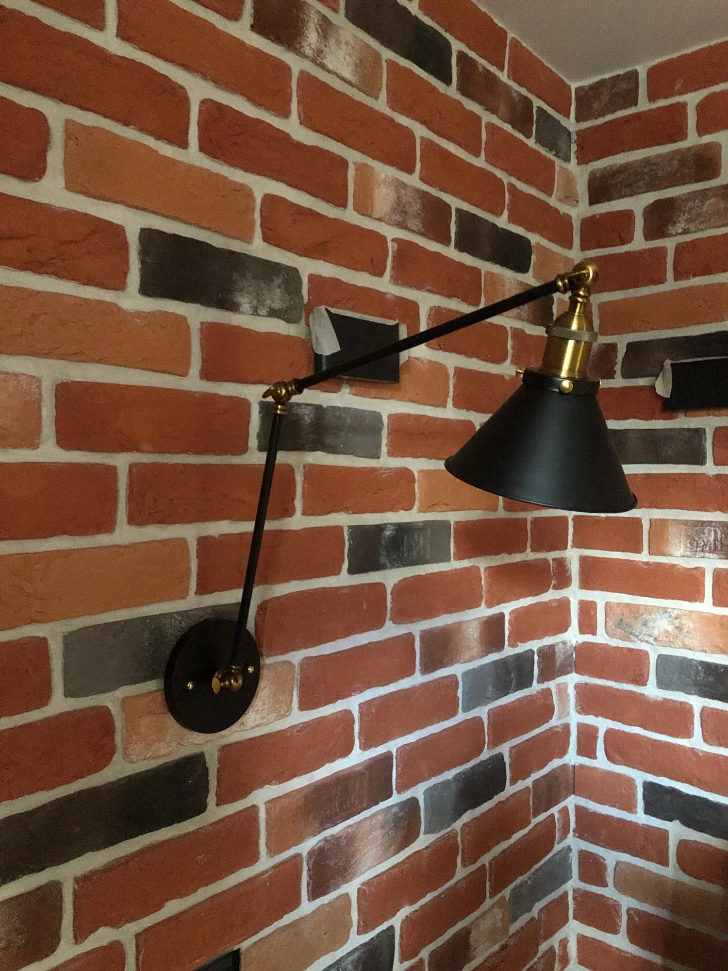 Afralia™ Black Copper Vintage Wall Sconce with Long Arm for Home Bedroom