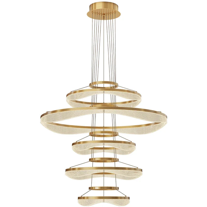 Afralia™ Acrylic Living Room Chandelier Pendant Light Fixture_LED Hanging Lamp