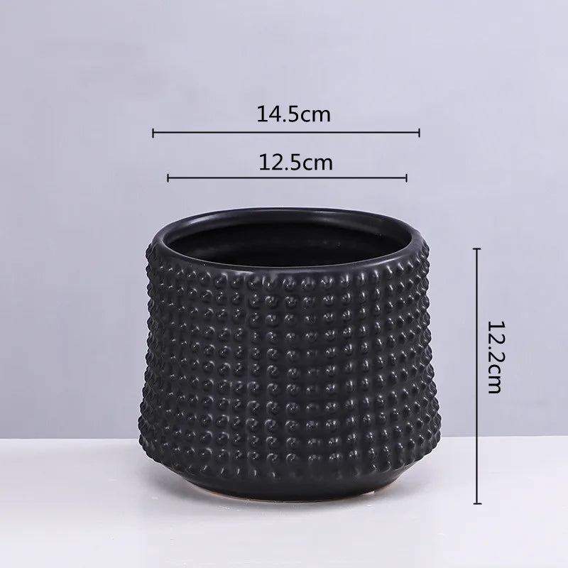 Afralia™ Gold Ceramic Flower Pot Succulent Vase Terrarium Plant Pots for Home Balcony Decor