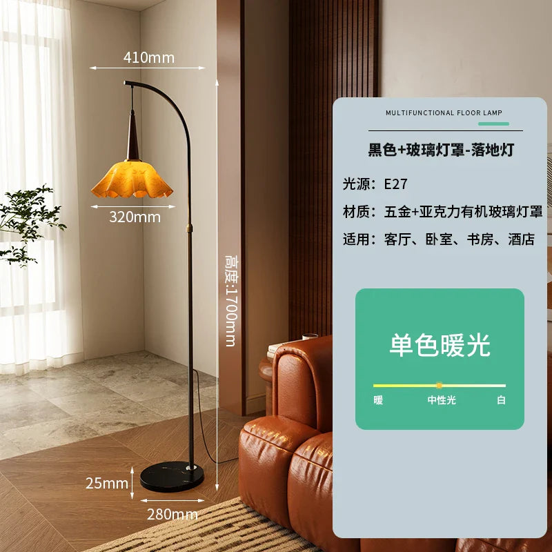 Afralia™ 3-in-1 Living Room Floor Lamp with Storage Shelf