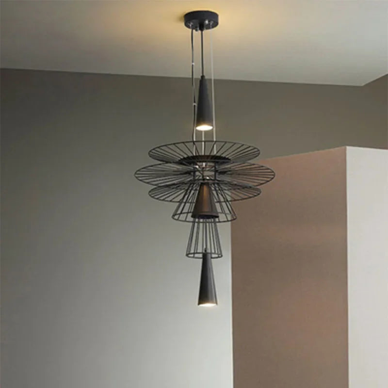 Afralia™ Iron Art Dinning Room Pendant Light in Black/Gold - Modern Nordic LED Fixture