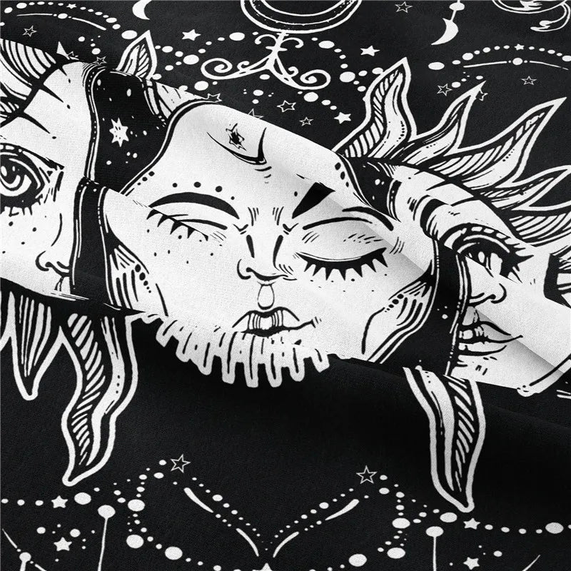 Afralia™ Sun Moon Bohemian Tapestry Wall Hanging Home Decoration Beach Towel