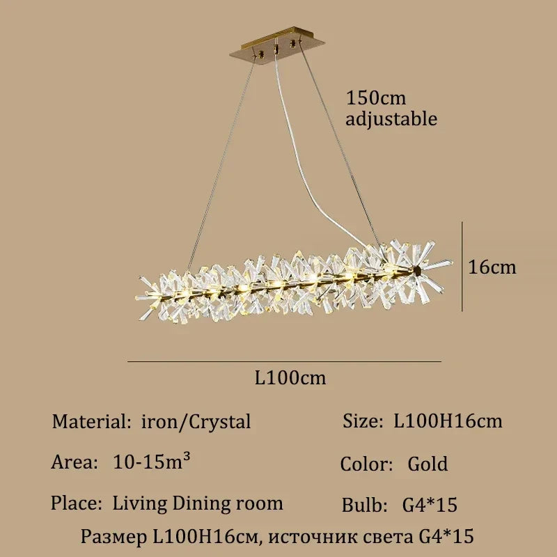 Afralia™ Crystal Chandelier: Luxury Gold LED Lighting for Home Dining Room Decor
