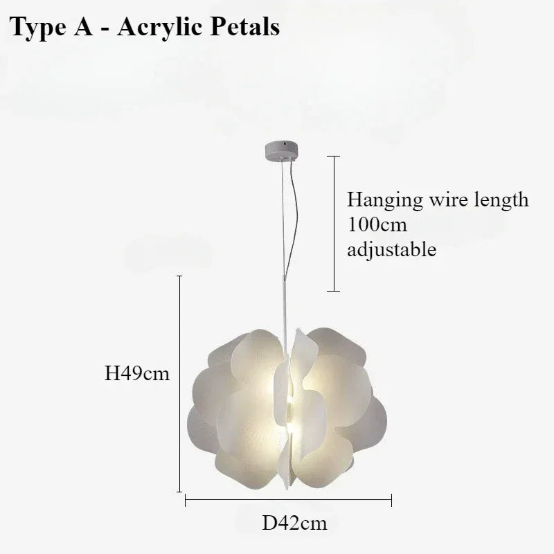 Afralia™ Nordic Ceramic Petals Chandelier LED Pendant Lamp