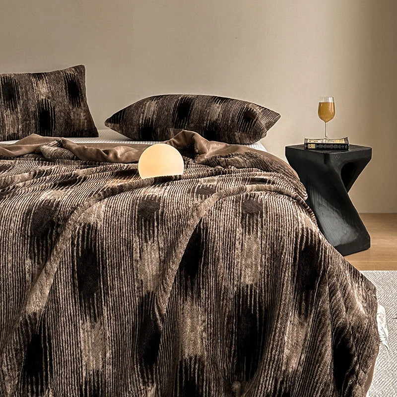 Afralia™ Cosy Faux Rabbit Plush Blanket in Milk Velvet for Single Sofa Decoration & Napping