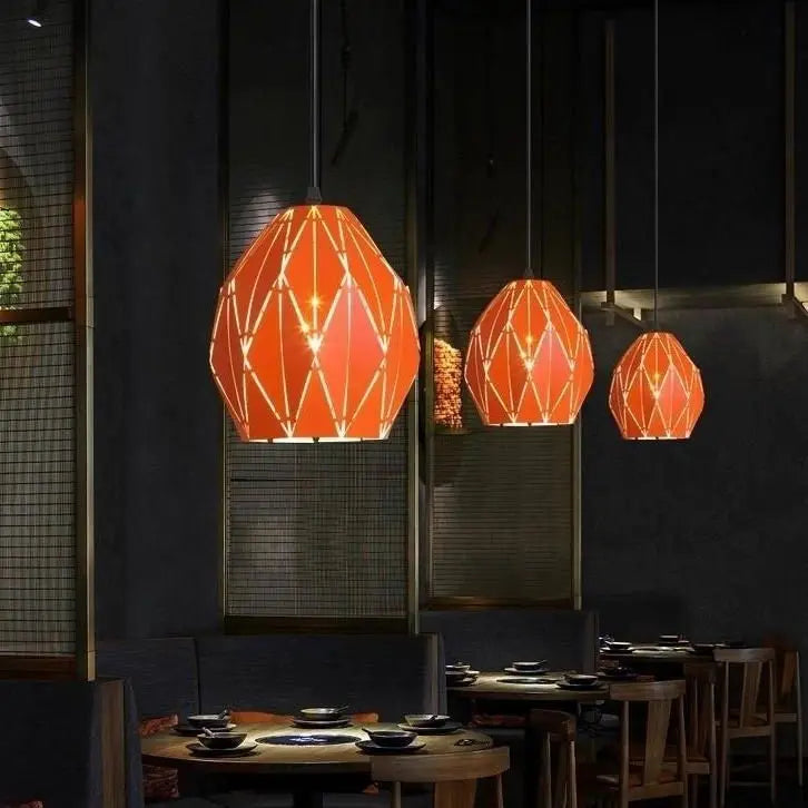 Afralia™ Vintage Diamond Shade Pendant Chandelier - Industrial Hanging Light for Kitchen Bedroom