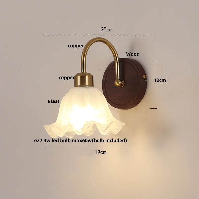 Afralia™ Glass LED Wall Sconce with Pull Chain Switch for Hallway, Bedroom, and Foyer