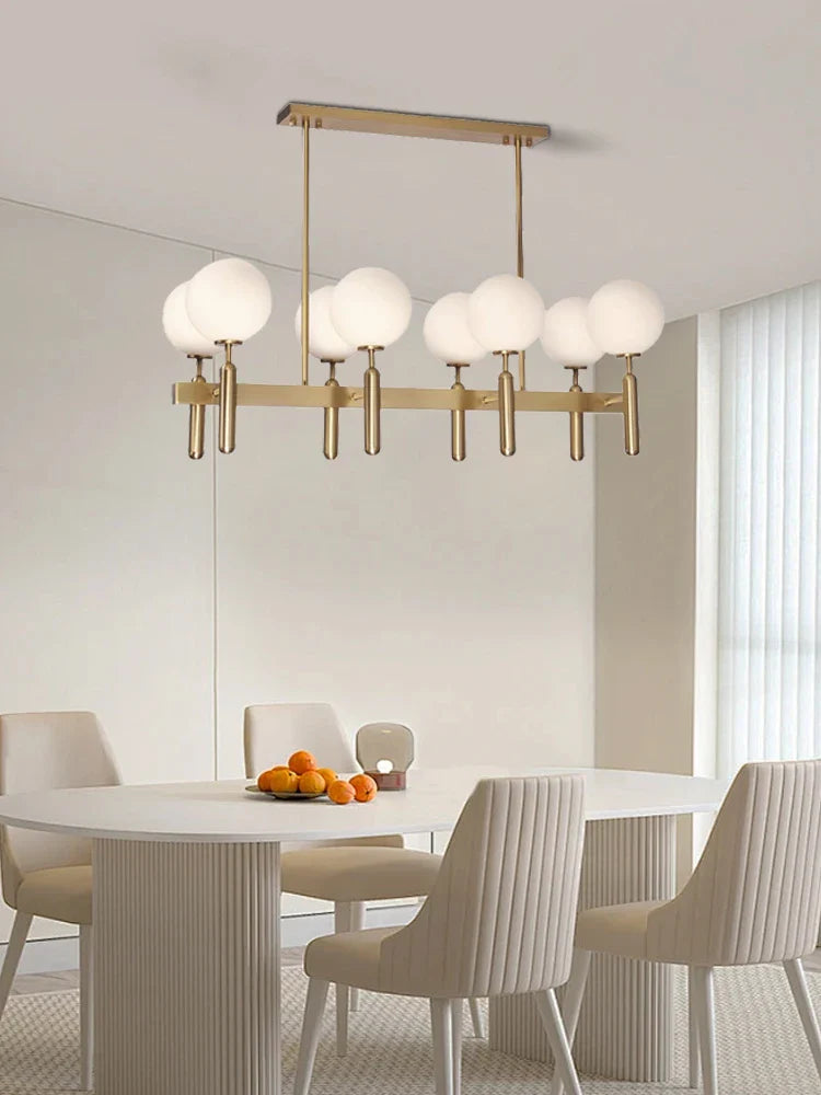 Afralia™ Glass Balloon Chandelier: Elegant Led Round Hanging Light for Luxury Dining Room