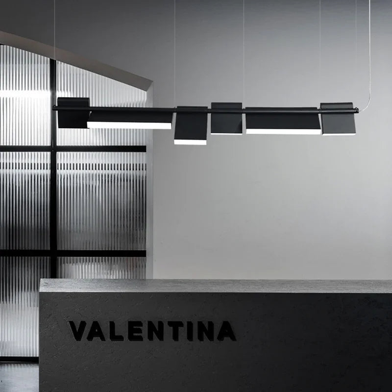 Afralia™ Rotatable Black LED Chandelier: Nordic Design Dining Room Decor Lighting Fixtures