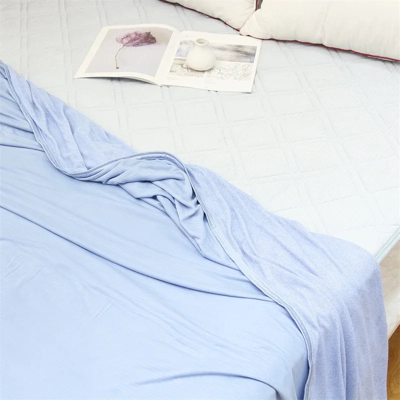 Afralia™ Cool Feel Summer Blanket: Smooth, Breathable, Double-Sided for Comfortable Sleep