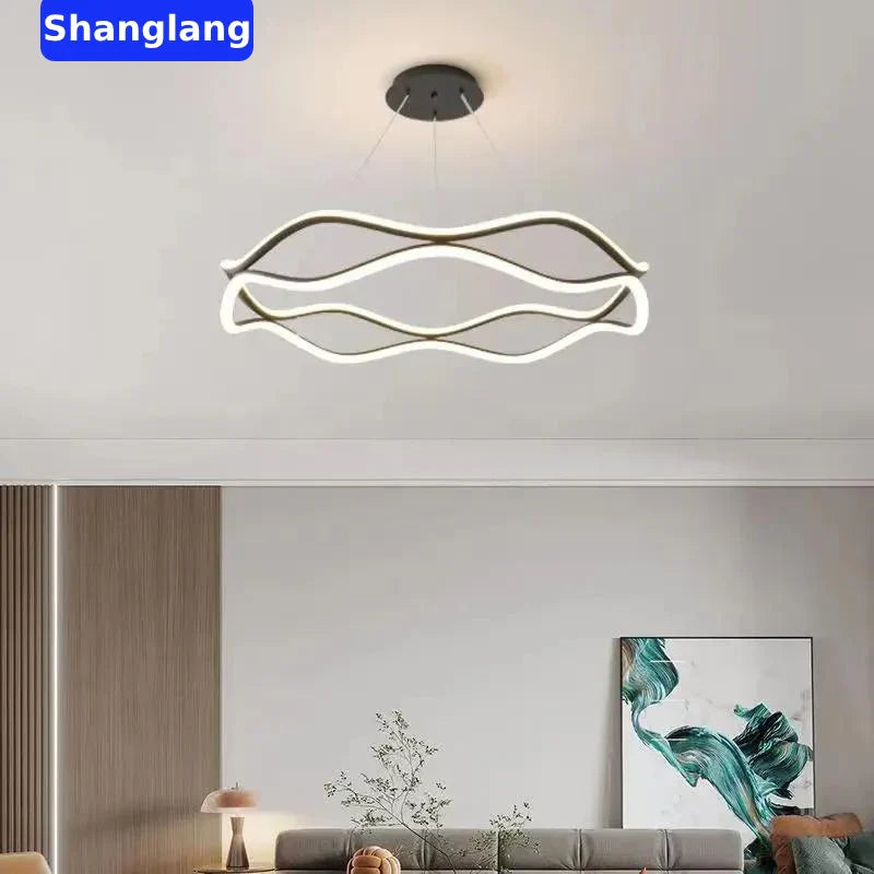 Afralia™ Luxury Ring LED Pendant Light Chandelier for Living Dining Bedroom Home Decor