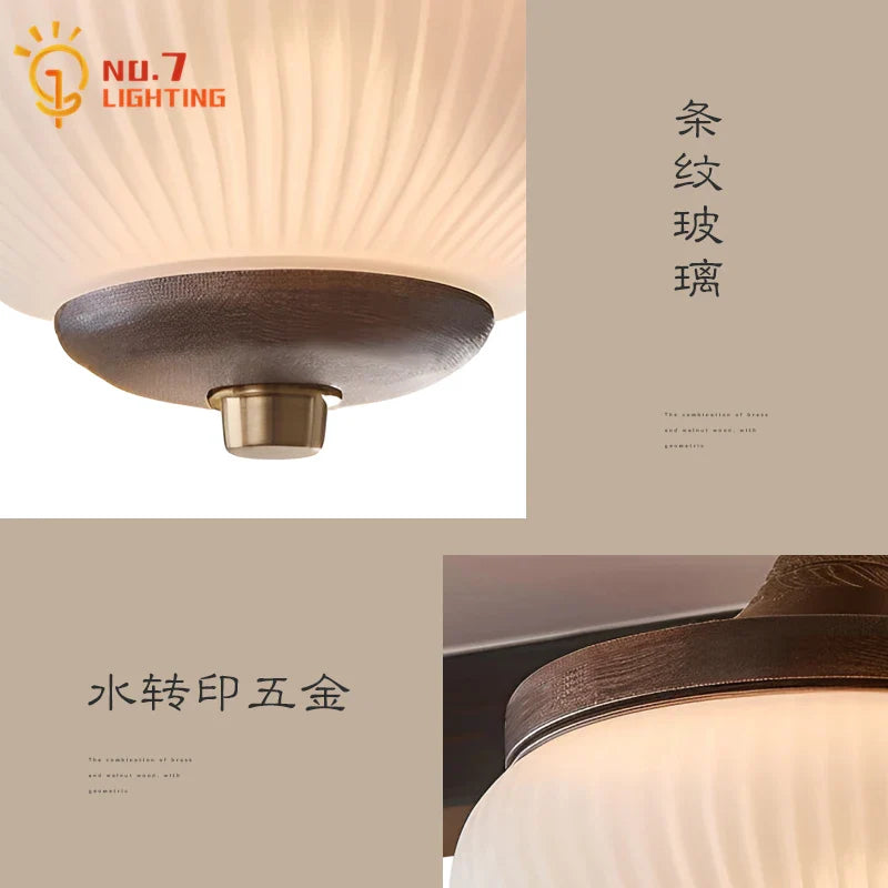 Afralia™ Medieval Pine Cone Iron Art Glass Ceiling Lights Retro LED Indoor Lighting