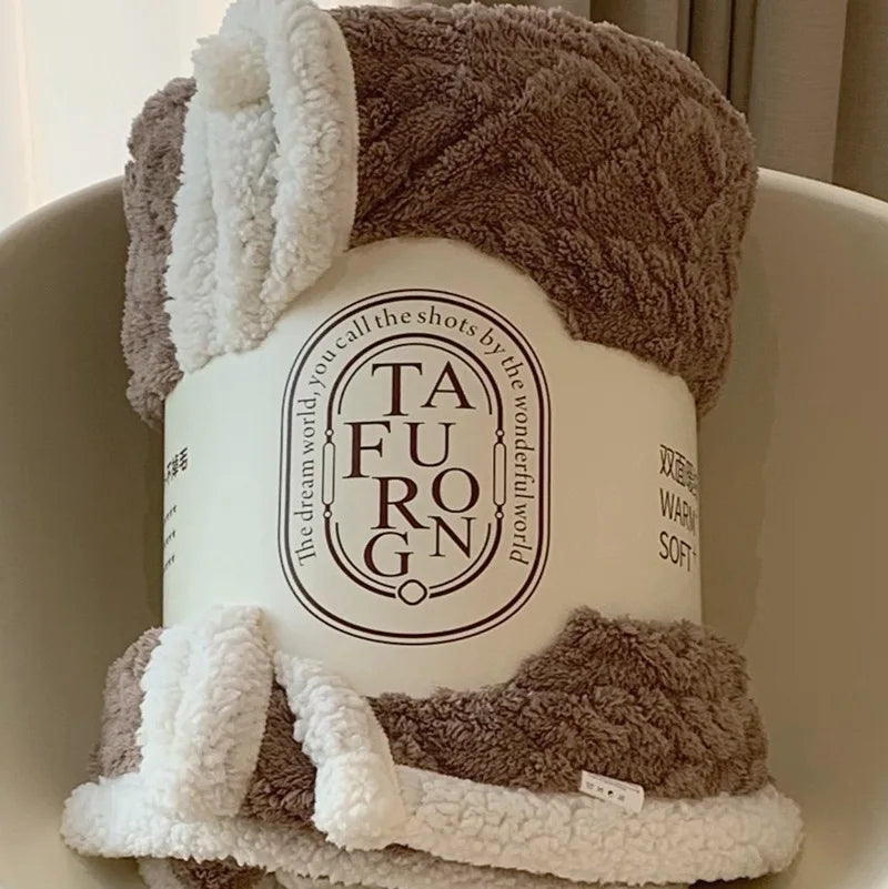 Afralia™ Cozy Jacquard Coral Fleece Blanket