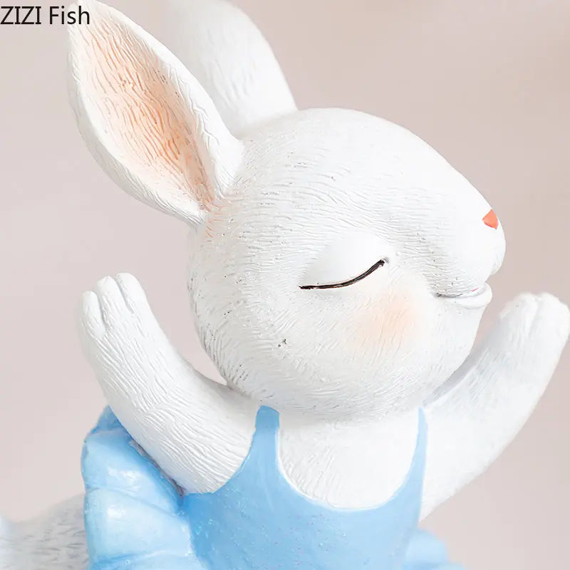 Afralia™ Ballet Rabbit Dancer Sculpture - Cute Ballerina Statue for Modern Desk Decor