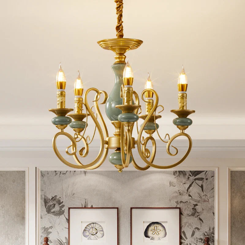 Afralia™ Retro Rustic Candle Pendant Light for Dining Bedroom Study Living Room