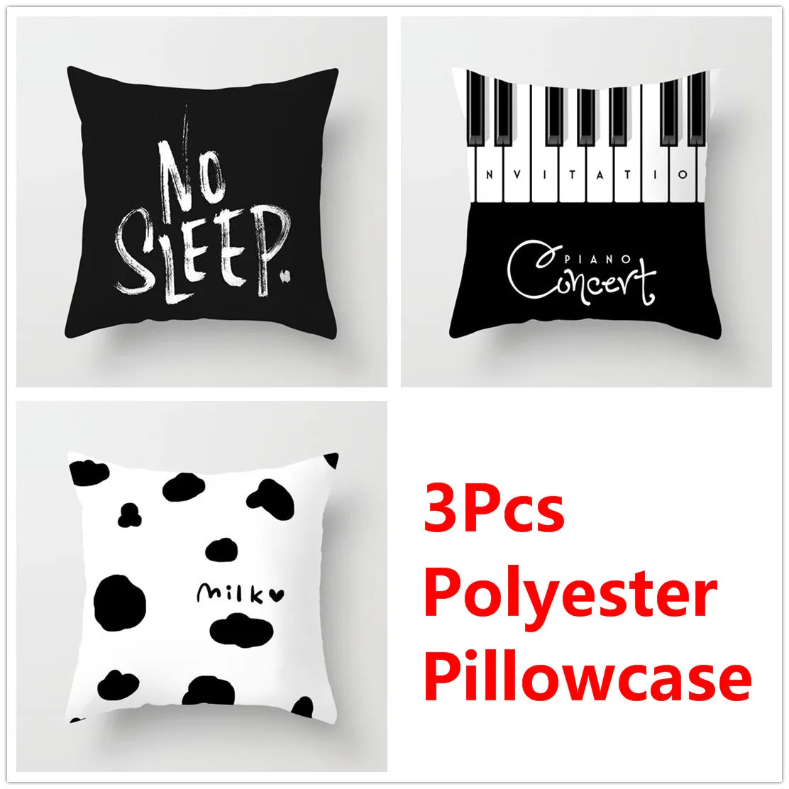 Geometric Love Home Pillowcase Sofa Bed Cushion Cover by Afralia™ - Set of 3