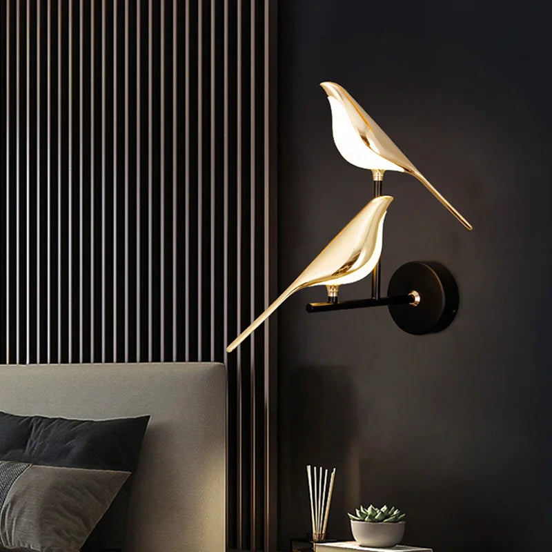 Afralia™ Nordic Magpie Art Wall Lights for Bedroom Living Room Sconce Stairs Hallway