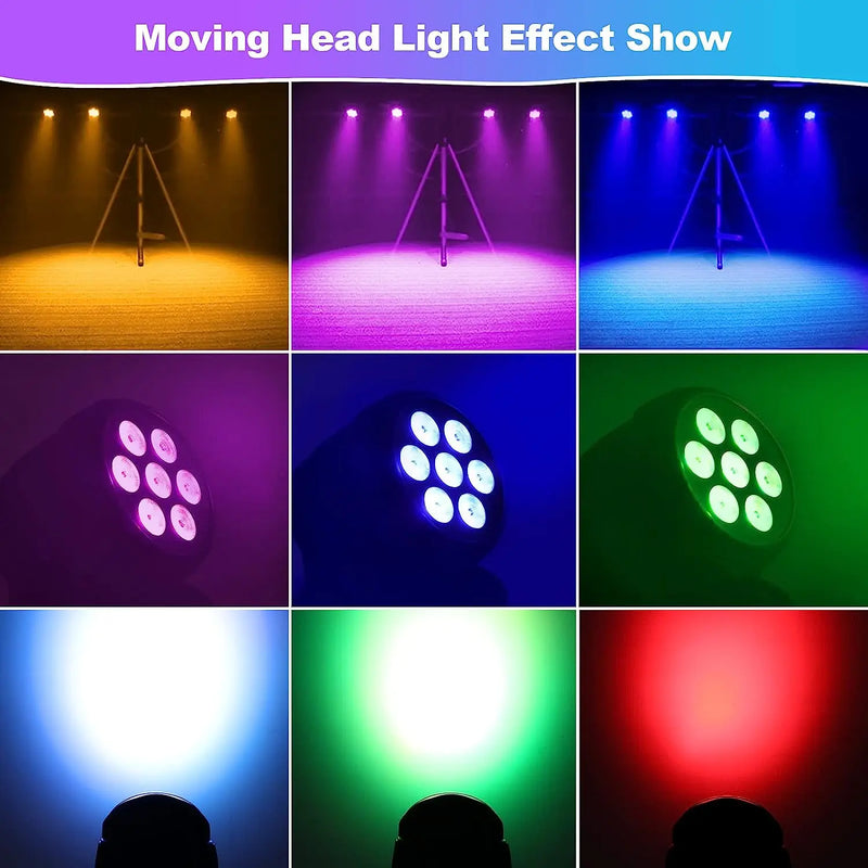 Afralia™ Big Dipper RGBW Mini Moving Head Party Light Set for Bars - 2pcs