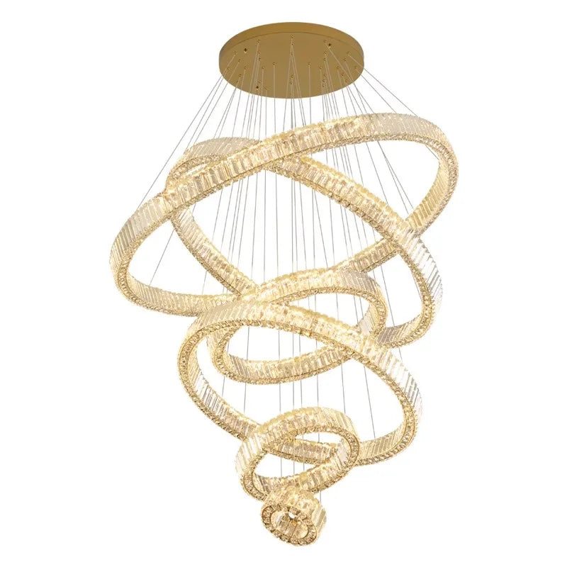 Afralia™ Crystal Chandelier: Luxury Living Room Pendant Light, Stair Lamp & Ceiling Lighting