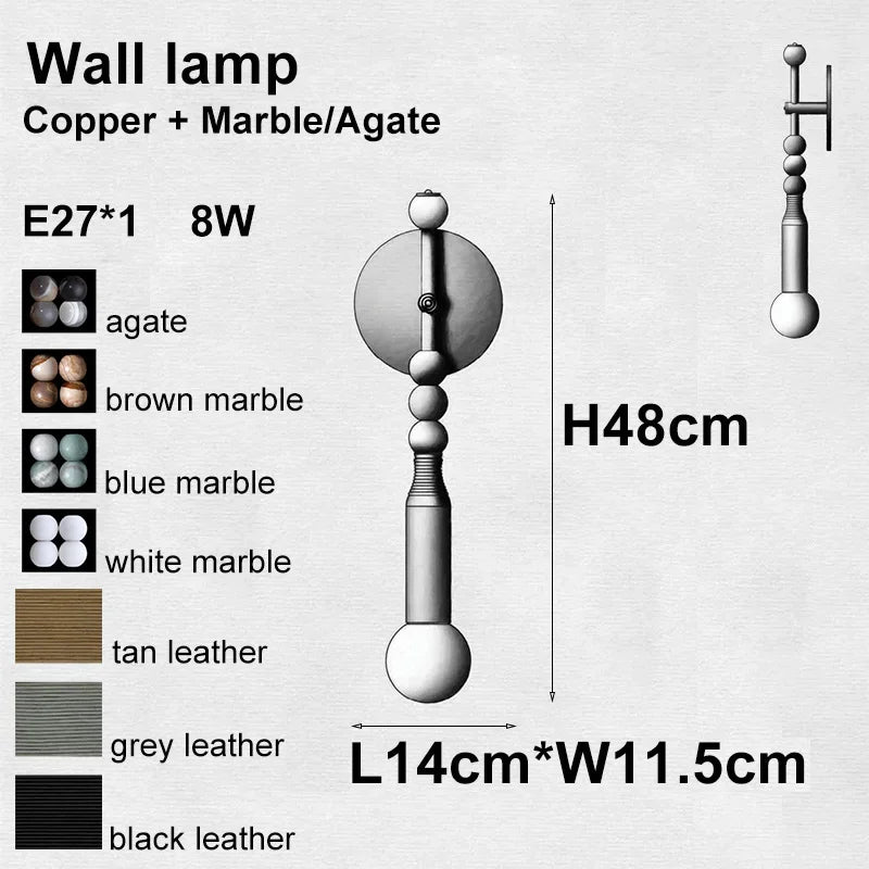 Afralia™ Bronze Marble Copper Wall Lamp for Artistic Indoor Lighting