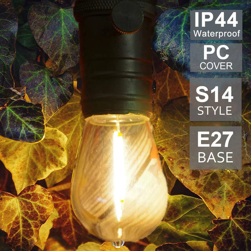 Afralia™ Amber Plastic Bulbs: Waterproof 2700K LED E27 String Light for Patio Outdoor Decor