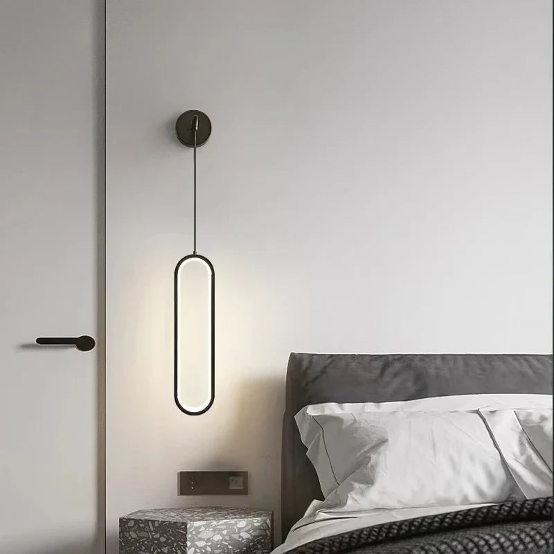 Afralia™ Black Ring LED Wall Lamp - Modern Nordic Style Indoor Light Fixture