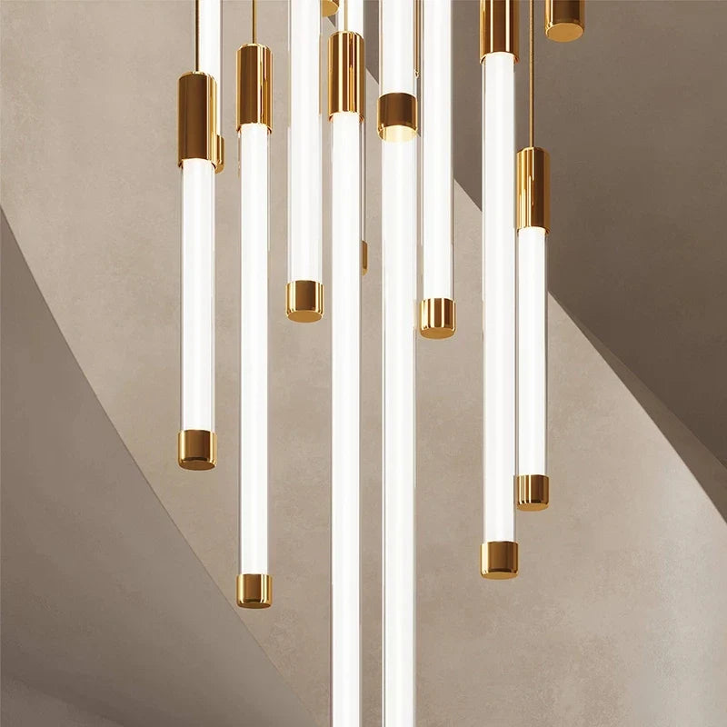 Afralia™ Modern LED Chandelier for Staircase & Living Room Decor