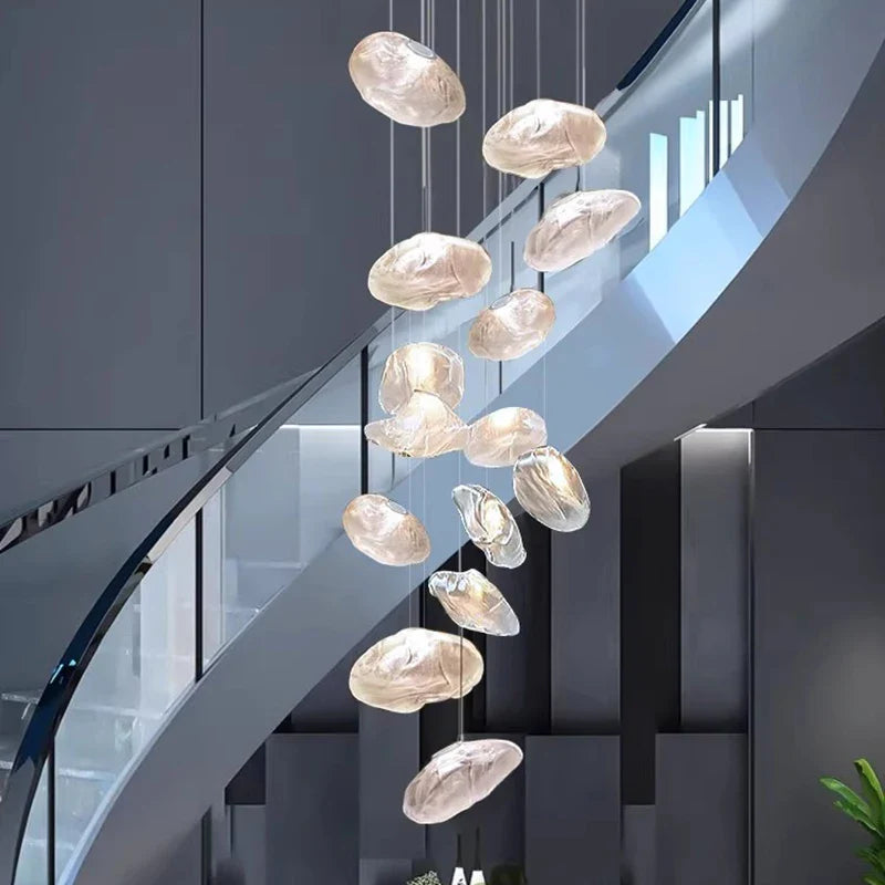 Afralia™ Crystal Chandelier: Modern Home Stair Pendant Lamp for Living Room Interior Lighting