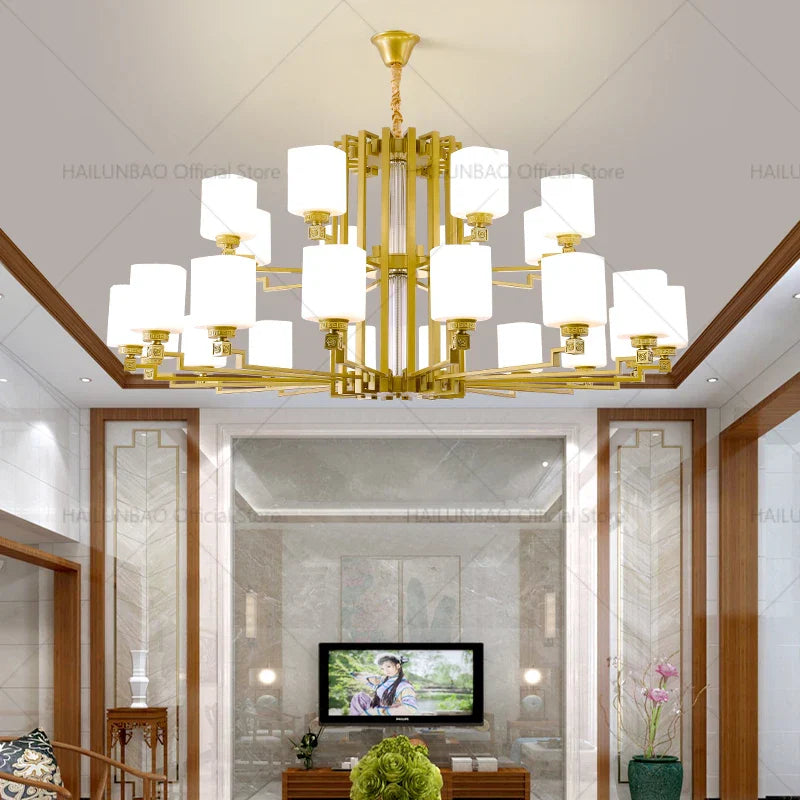 2024 New Duplex Villa Chandelier: Afralia™ High Jump Floor Hollow Lamps Lighting