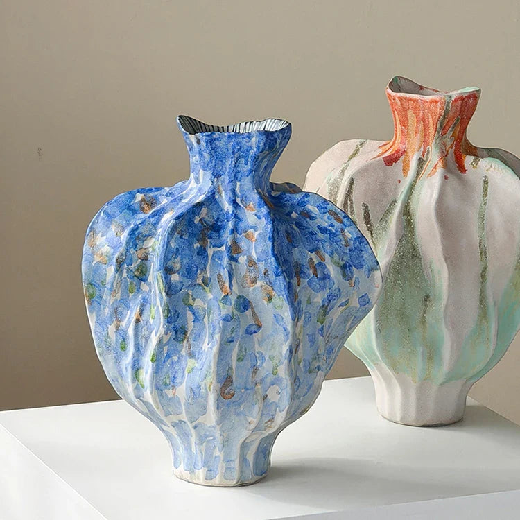 Afralia™ Irregular Porcelain Tulip Vase for Stylish Flower Arrangements