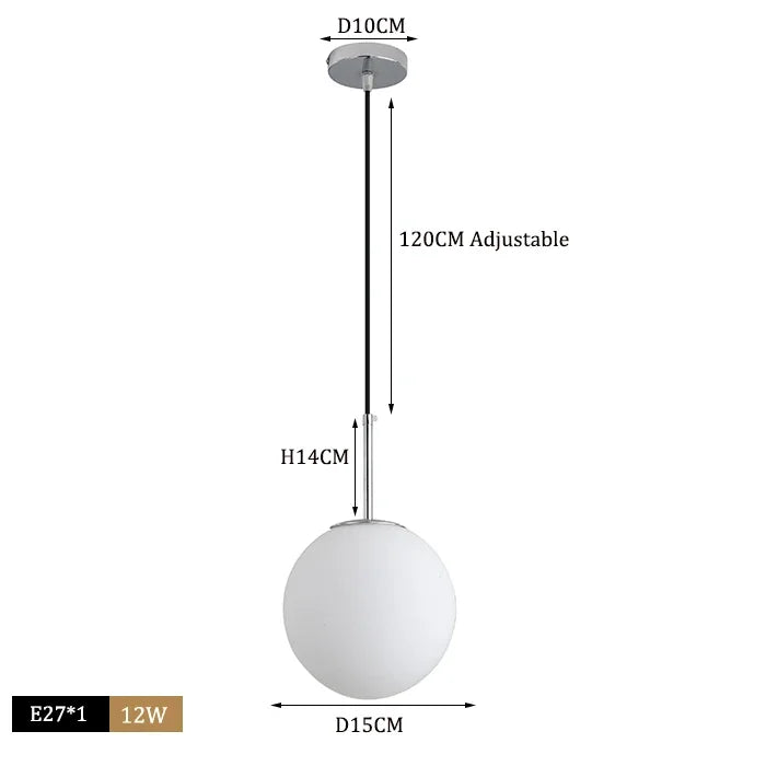Afralia™ Glass Ball Pendant Lights LED Kitchen Living Room Suspension Luminaire