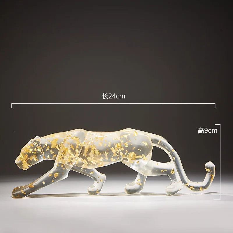 Afralia™ Leopard Cheetah Resin Animal Sculptures for Home Decor