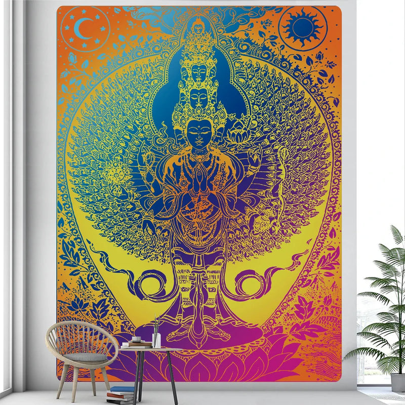 Afralia™ Psychedelic Mandala Tapestry: Hippie Boho Room Decor Wall Hanging