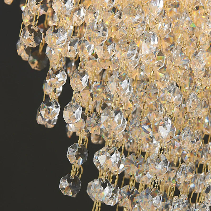 Afralia™ Golden Crystal Chandelier for Luxury Living & Dining Rooms