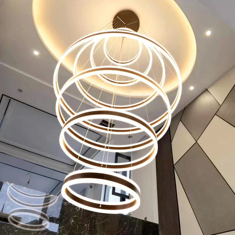 Afralia™ Modern Indoor Pendant Chandelier Ceiling LED Light for Dining Living Room